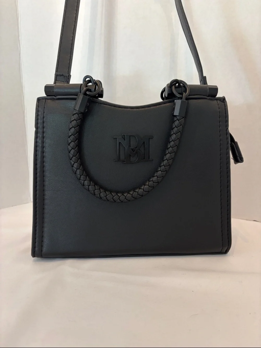 Badgley Mischka Women's Black Crossbody - Tote Bag with Braided Handle